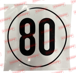 21869 Kempf Aufkleber Geschwindigkeitsschild 80 km/h